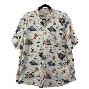 Original Penguin Men's Tropical Hawaiian Print Short-Sleeve Shirt SZ XXL Aloha
